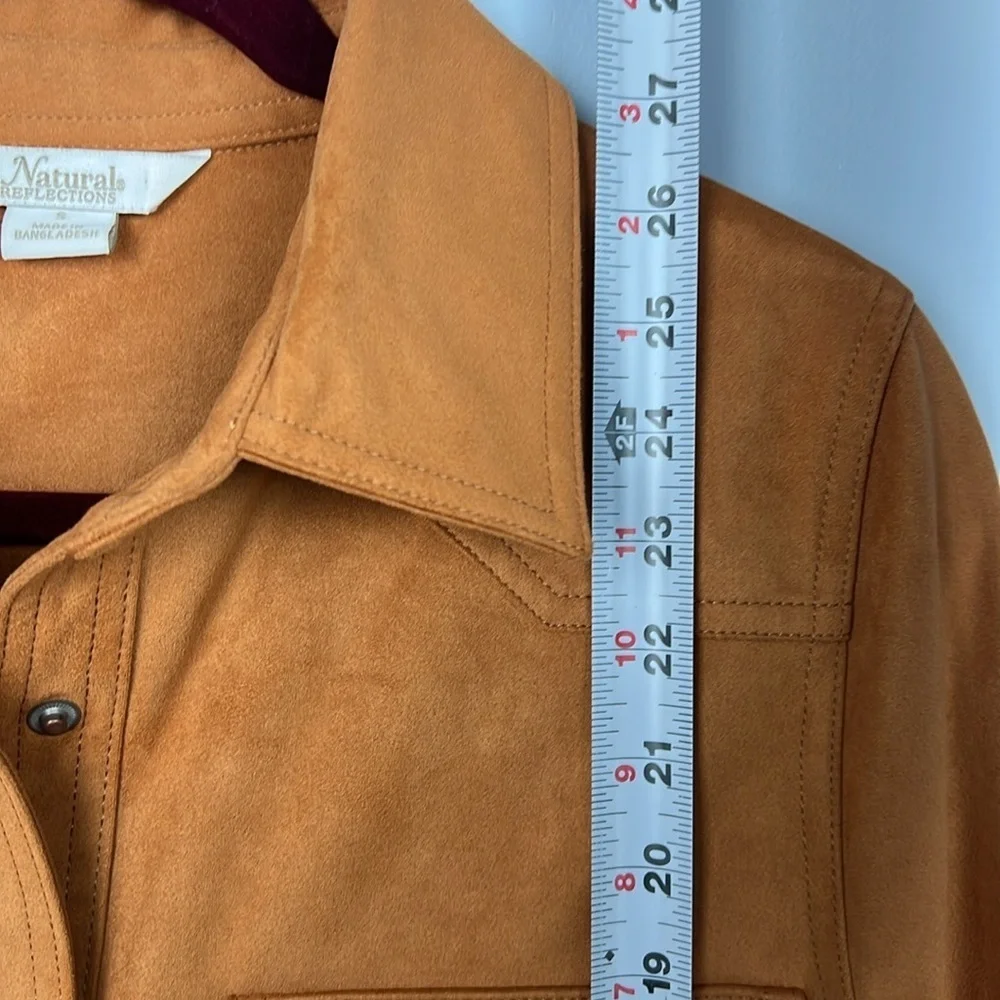Natural Reflections snap front small oversized cozy camel colored shacket